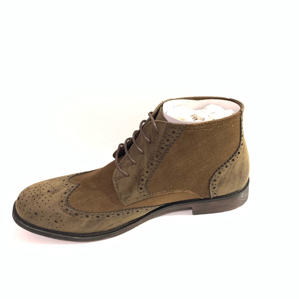 Henry Ferrera Lace Denim Wing Tip Oxford Boots - Picture 5 of 8